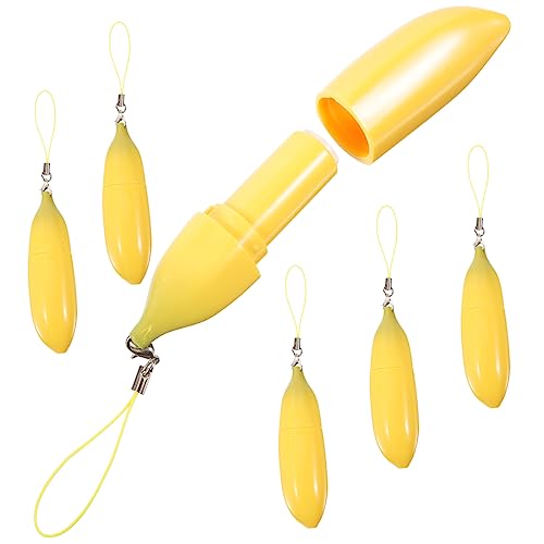 CANIGHT 6stücke Banana Form Lip Balm Behälter Nachfüllbare Leere Lippenbalsam Röhrchen Für Lip Gloss Praktische Aufbewahrung Für Lippenpflege von CANIGHT