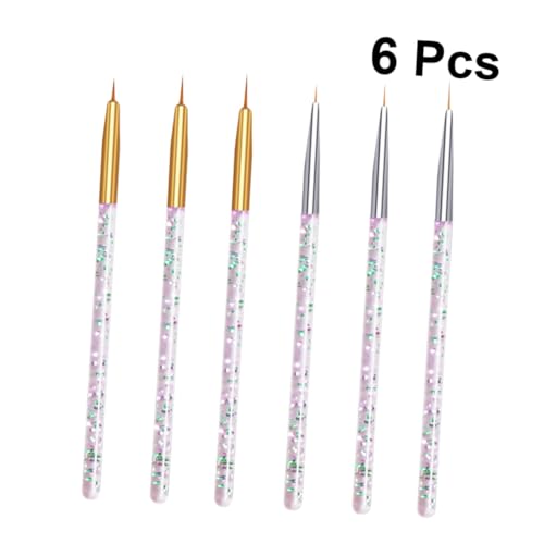 CANIGHT 6stücke Teiliges Nagelkunst Feine Malpinsel Mit Glitzerstäben Für Kreative Nailart Für Profis Und Hobbyisten Silberne Und Goldene Stäbe von CANIGHT