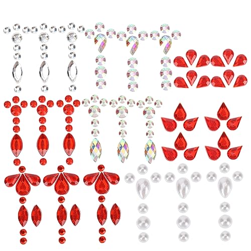 CANIGHT 7blätter Face Jewels Glitzernde Rhinestones Aufkleber Für Augen Und Stirn Verzierungen Für Halloween Festivals Und Partys Bindi Designs Verschiedenen Farben von CANIGHT