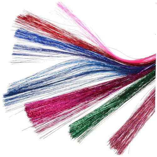 CANIGHT 7-teiliges Glitzer-lametta-set Für Haare Glitzernde Flecht-extensions Für Haare Glänzendes Lametta-set Haustierhaar Einzigartige Farboptionen von CANIGHT