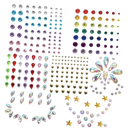 CANIGHT 7sätze Gesicht Edelsteine Aufkleber Für Festivals Und Cosplay Selbstklebende Body Jewels Farben Glitzer-rhinestones Für Party Makeup Und Kreative Dekoration von CANIGHT