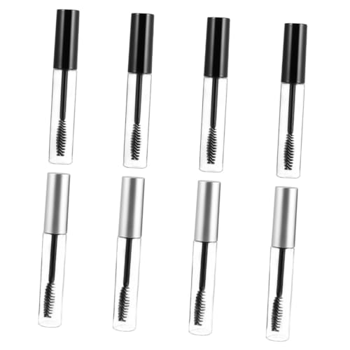 CANIGHT 8stücke Teiliges Leere Mascara-flaschen Nachfüllbare Transparente Runde Aufbewahrungsbehälter Für Zuhause Und Reisen Schwarzer Deckel Und Silberner Deckel von CANIGHT