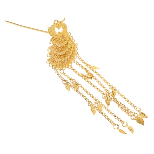 CANIGHT Exotische Haarnadel Mit Pfauenquaste Asiatische Traditionelle Haarstäbchen Kopfbedeckungen Dekorative Haarknotenhalter Für Frauen Und Mädchen Mit Stabiler Kette von CANIGHT