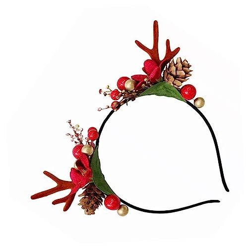 CANIGHT Weihnachtsblumen-haarreifen Mit Blumenmotiv Geweih-haarband Dekorativer Kopfschmuck Stirnband Für Party Weihnachten Karneval von CANIGHT