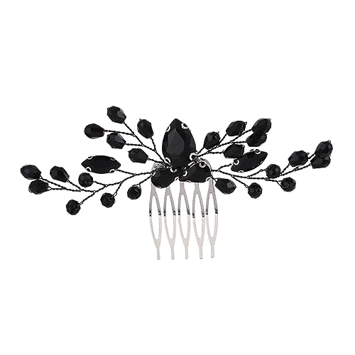 CANIGHT Schwarze Seitliche Haarkämme Aus Kristall Hochzeitshaarkamm Haarschmuck Für Damen Strass-haarkamm Brauthaarteil von CANIGHT