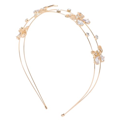 CANIGHT Zinc Alloy Haarschmuck Mit -schmetterlingen Für Hochzeiten Und Partys Doppeltes Haarband Gold Damen-accessoire von CANIGHT