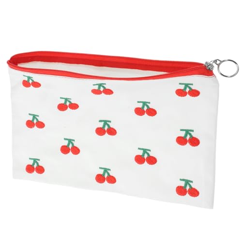 CANIGHT Make up Bag Mit Stylischem Kirschmuster Praktische Kosmetiktasche Für Reisen Gym Und Alltag Kleine Handtasche Für Damen Zur Aufbewahrung Von Kosmetik Schmuck Und Kleingeld von CANIGHT