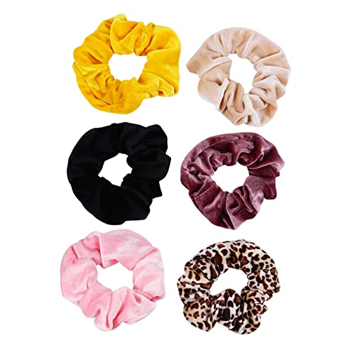 CANIGHT 6stücke Große Haargummis Aus Samt Elastische Scrunchies Mit Zipper Haarbänder Für Damen Verschiedenen Farben Schonend Für Haare Und Haut von CANIGHT