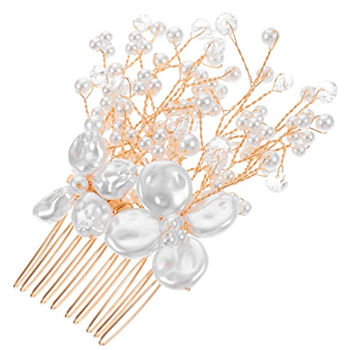 CANIGHT Braut Haarschmuck Hochzeit Kristall Perlen Haarkamm Seitlicher Damen Elegante Weiß Gold Metall Schmuck Für Hochzeit CANIGHT Braut Haarschmuck Hochzeit Kristall Perlen Haarkamm Seitlicher Damen Elegante Weiß Gold Metall Schmuck Für Hochzeit von CANIGHT