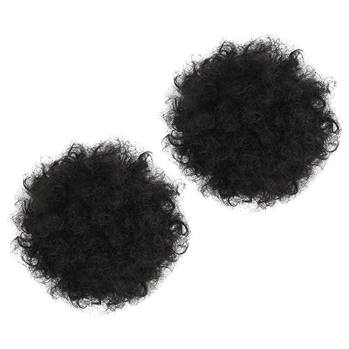 CANIGHT 2stücke Afro Puff Haarschmuck Dutt Haartresse Curly Hair Bun Clips Für Damen Hochwertige Synthetik-haarteile Für Alltag Partys Und Cosplay Unordentlicher Look von CANIGHT