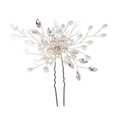 CANIGHT Hochzeits Haarschmuck Für Bräute Förmige Haarspange Mit Perlen Und Strass Elegantes Accessoire Für Hochzeit Abschlussball Und Besondere Anlässe von CANIGHT
