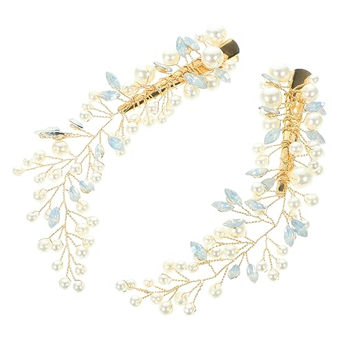CANIGHT Hochzeitsperlen-haarspangen Goldener Kopfschmuck Mit Strass Brautschmuck Für Hochzeit Haarschmuck Mit Perlen Und Kristallen Elegante Hochzeitshaarspangen von CANIGHT