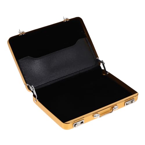 CANIGHT Id Card Holder Mini Briefcase Portabler Visitenkarten Organizer Aus Metall Stabiler Und Stylischer Kartenetui Für Geschäftsreisen Goldene Farbe Für Männer von CANIGHT