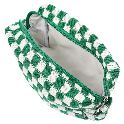 CANIGHT Karierte Kosmetiktasche aus Wollgarn Große Kapazität Tragbare Kulturbeutel für Reisen Multifunktionale Make Up Tasche Eleganter Organizer für Kosmetik und Toilettenartikel CANIGHT Karierte Kosmetiktasche aus Wollgarn Große Kapazität Tragbare Kulturbeutel für Reisen Multifunktionale Make Up Tasche Eleganter Organizer für Kosmetik und Toilettenartikel von CANIGHT