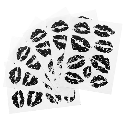 CANIGHT 6blätter Sechs Temporäre Tattoos Aufkleber Stylische Lippen-designs Hautfreundlich Für Feste Und Anlässe Für Kreative Looks von CANIGHT