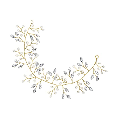 CANIGHT Kleines Blumen Stirnband mit Strass Handgefertigtes Perlen Haarband Braut Haaraccessoire für Hochzeiten und Partys von CANIGHT