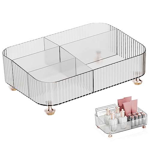 CANIGHT Kosmetik tablett Kühlschrank-Organizer Anzeige Schreibtisch Besteck ablage tablett aufbewahrungsdose Fach Ablageplatte Schminktablett mit mehreren Fächern das Haustier Transparent von CANIGHT