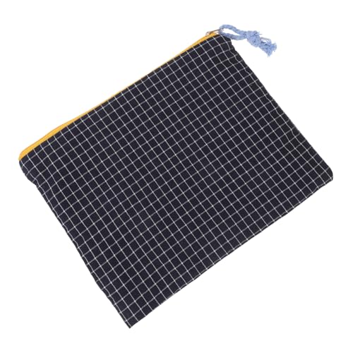 CANIGHT Portable Travel Makeup Bag Kleine Kosmetiktasche Im Retro-Design Vielseitig Einsetzbar Für Make-up Schmuck Und Große Kapazität Für Damen Blaues Karomuster von CANIGHT