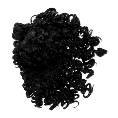 CANIGHT Kurze Welliges Haarteil Für Damen Lockige Perücke Mit Für Cosplay Kostümpartys Halloween Und Spezielle Anlässe Schwarz von CANIGHT