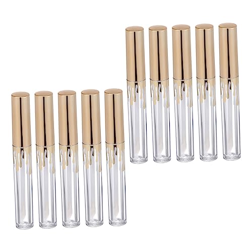 CANIGHT Leere Lippenstifthülsen Zylindrische Lipgloss Flaschen Lip Balm Subpackage Container Für DIY Lippenpflege Und Kosmetik Transparent Mit Goldkappe von CANIGHT