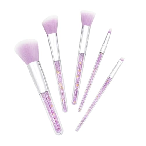 CANIGHT 5 Stück Make Up für Damen Professionelles Kosmetikpinsel mit Transparenten Griffen Puder- Foundation und Augenbrauenpinseln für Tägliches und Professionelles Make Up von CANIGHT