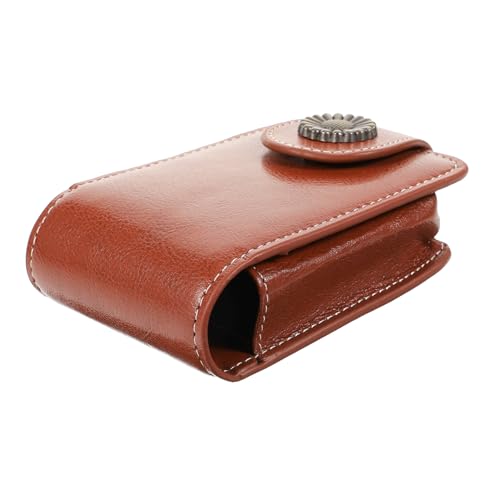 CANIGHT Mini Kosmetiktasche Für Lippenstifte Mit Spiegel Tragbare Make-up Aufbewahrung Für Frauen Und Mädchen Für Handtaschen Design Braun von CANIGHT