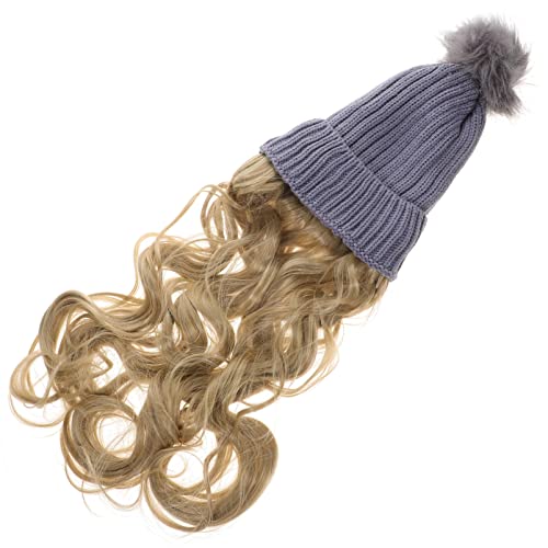 CANIGHT Damen Perücke Beanie Mit Welligen Haaren Lange Lockige Haarverlängerung Für Winter Atmungsaktiv Und Bequem Für Outdoor-aktivitäten Und Täglichen Gebrauch von CANIGHT