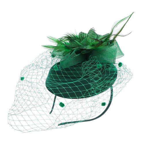 CANIGHT Promi-haarblume Haarschmuck 1940er-hüte Für Frauen Binden Hochzeit Brautparty Bananen-haarspangen Perlen Königlich Dekorative Teeparty-haarspange Damen Clip Dark Green Gittergewebe von CANIGHT