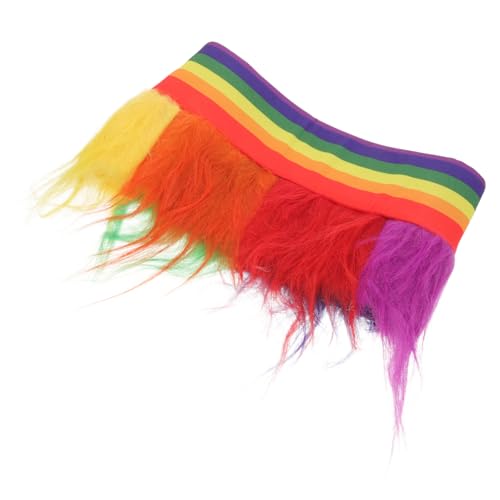 CANIGHT Rainbow Headband Wig Für Erwachsene Bunte Kurzhaarperücke Für Party Cosplay Und Festlichkeiten Leicht Und Praktisch Für von CANIGHT