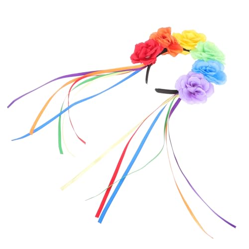 CANIGHT Blumenstirnband Pride-event-stirnband Dekoratives Kopfstück Rosenblütenoptik Stirnband Für Damen Party-blickfang Kopf-schmuck von CANIGHT