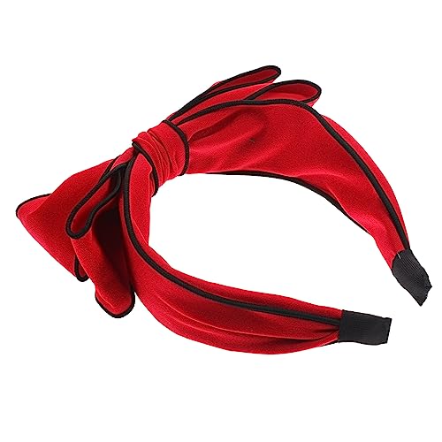 CANIGHT Klassisches Damen Haarband Mit Großem Schleifen-design Vielseitiges Und Kreatives Kopfschmuck-accessoire Für Mädchen Für Partys Und Fotoshootings Rotes Farbenfrohes Stoffband von CANIGHT