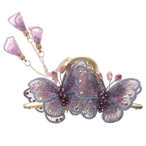 CANIGHT Haarklammer Damen Schmetterling Haarklammer Mit Quaste Vintage Haarnadel Für Damen Eleganter Haarschmuck Für Mädchen Ideal Für Dickes Und Dünnes Haar Modisches Haarteil Blumen Design von CANIGHT