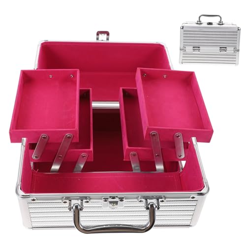 CANIGHT Aluminiumlegierter Schminkkoffer Tragbarer Kosmetik Organizer Mit Großer Kapazität Und Spiegel Für Reisen Und Unterwegs von CANIGHT