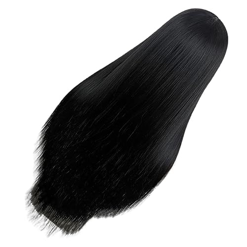 CANIGHT Lange Schwarze Gerade Perücke Für Damen Synthetische Mittelscheitel-wig Hitzebeständig Für Alltag Cosplay Und Partys Frisur Für Und Mädchen von CANIGHT
