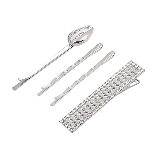 CANIGHT Stilvolle Haarnadel Strass Haar Clips Legierung Geometrie Intarsien Haarspangen Für Frauen Männer Silber von CANIGHT