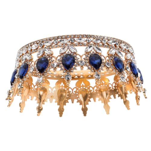 CANIGHT Strass Tiara Damen Stirnbänder Accessoires Für Damen Brautkrone Modische Kopfbedeckung Hochzeit Haarschmuck Für Frauen Brautjungfer -kronen-stirnband Prinzessin Tiara Blue von CANIGHT