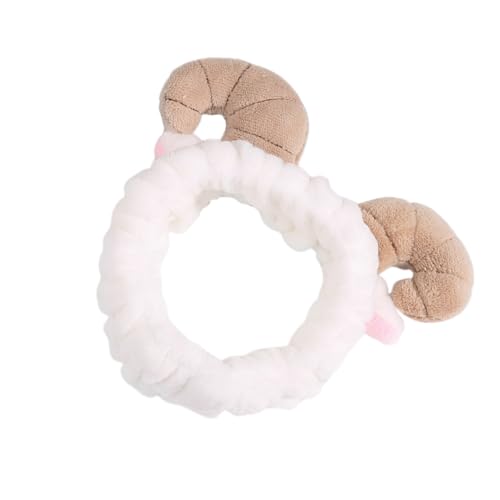 CANIGHT Modisches Horn-stirnband Elastischer Haken Vielseitig Einsetzbar Für Dusch- Make-up- Und Freizeitkleidung Weiches Material Für Mädchen Weiß von CANIGHT