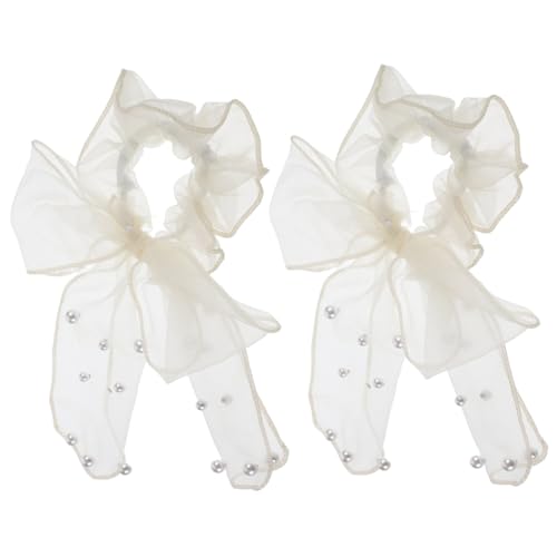 CANIGHT 2stücke Haarband Mit Schleife Aus Elastischem Material Für Damen Und Mädchen Rote Und Beige Farben Für Pferdeschwänze Duttfrisuren Modisches Accessoire Für Jeden Anlass von CANIGHT