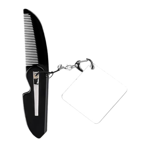 CANIGHT Faltbarer Bartkamm für Männer Reiseklappkamm Taschenkamm mit Schlüsselanhänger und Tragbar von CANIGHT