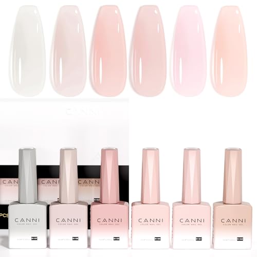 CANNI Gellack Transparent UV Nagellack 6 Farben Jelly Gel Nail Polish Nagellack UV/LED Soak-Off für Manicure DIY zu Hause 9ml 2350 von CANNI
