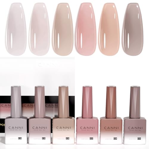 CANNI Gellack Transparent UV Nagellack 6 Farben Jelly Gel Nail Polish Nagellack UV/LED Soak-Off für Manicure DIY zu Hause 9ml 2352 von CANNI