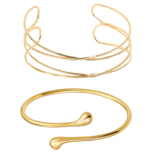 CANRNYACBZ 2 Stück Oberarmreif Gold Bracelet Damen Minimalistisches Armreif Oberarm Verstellbar Geschichteter Armreifen Armschmuck Armspange Coil Armband Set Zarter Geschenk für Mädchen Frauen CANRNYACBZ 2 Stück Oberarmreif Gold Bracelet Damen Minimalistisches Armreif Oberarm Verstellbar Geschichteter Armreifen Armschmuck Armspange Coil Armband Set Zarter Geschenk für Mädchen Frauen von CANRNYACBZ