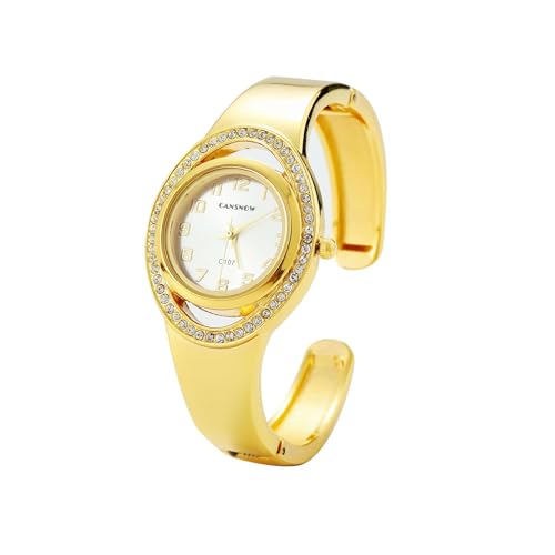 Elegante Damenuhr in Gold – Spangenuhr Damen | Damen Uhren | Damen Armbanduhr | Damenarmbanduhr | Damenuhr Gold | Uhr Damen Gold | Goldene Uhr Damen | Uhr Gold Damen | Damen Uhr Gold (Gold-Weiß) von CANSNOW