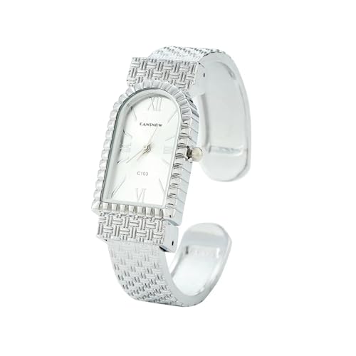 CANSNOW Spangenuhr Damen – Römische Anmut Silber-Weiß | Damenuhr | Uhr Damen | Damen Uhr | Uhren Damen | Damenuhr Silber | Armbanduhr Damen Silber | Uhr Damen Silber | Uhr Silber Damen (Silber-weiß) von CANSNOW
