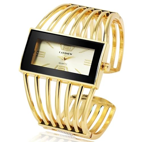 Spangenuhr Damen - Stilvolle Goldene Armbanduhr | Elegante Damenuhr von CANSNOW