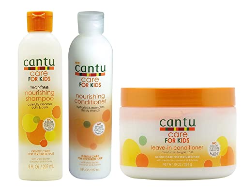 Cantu Pflege für Kinder Sanfte Pflege für Texturiert Haarshampoo+Haarspülung+Haarkur ohne Ausspülen Set 3 von CANTU