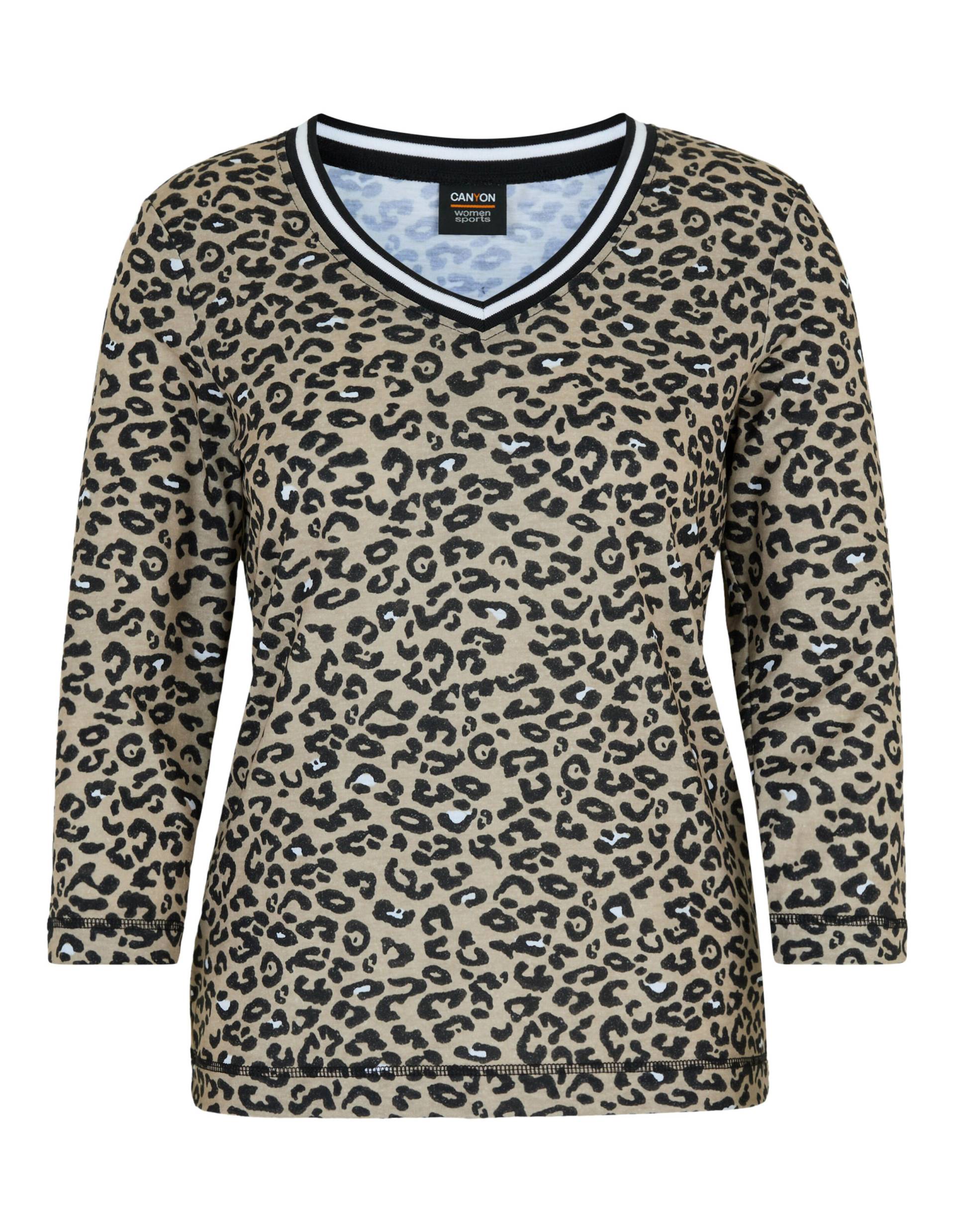 CANYON women sports - Canyon Damen T Shirt 3/4 Arm leoprint nougat-black - Gr. - 36 von CANYON women sports