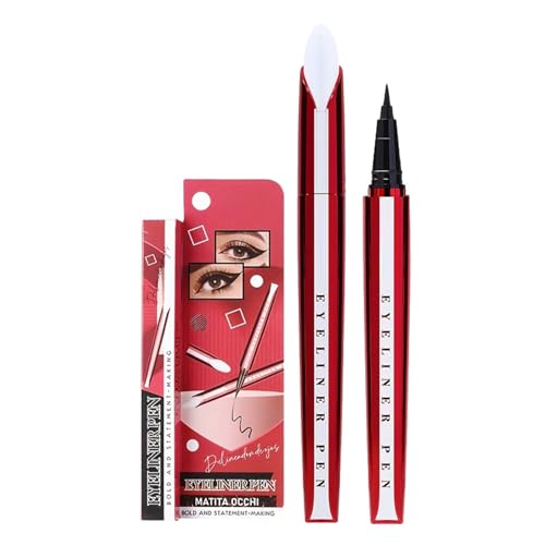CAOQAO Cosmetics Gel-Eyeliner, langlebiger, schwarzer Eyeliner, natürliches Make-up, 0,6 ml Eyeliner Schablone Wiederverwendbar (Red, One Size) von CAOQAO
