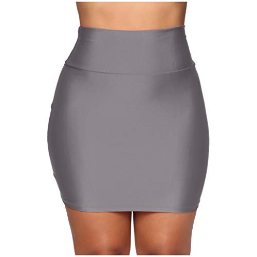 CAOQAO Damen Stretch Enge Sexy Rock Solide Hohe Taille Kurze Schlanke Miniröcke Mode Bleistiftrock Knielang Business Rock Black Friday Cyber ​​Monday Neu wunderschönen Pencil Rock von CAOQAO