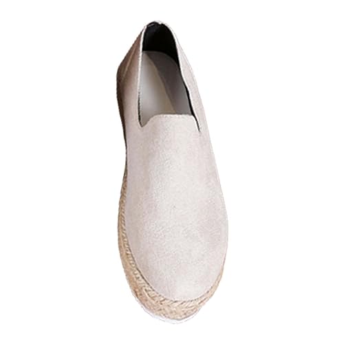 CAOQAO Modische Damen-Sport-Freizeitschuhe, Damen-Stoffschuhe, Bequeme Freizeitschuhe Plateau Sneaker Damen Schuhe (Beige, 38) von CAOQAO